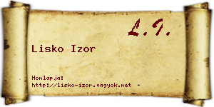 Lisko Izor névjegykártya
